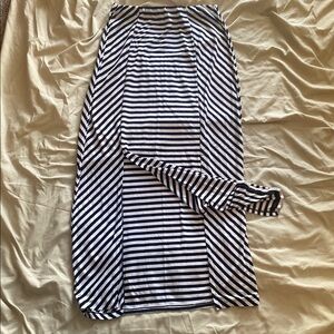 Striped Black and White Women's Maxi-Skirt